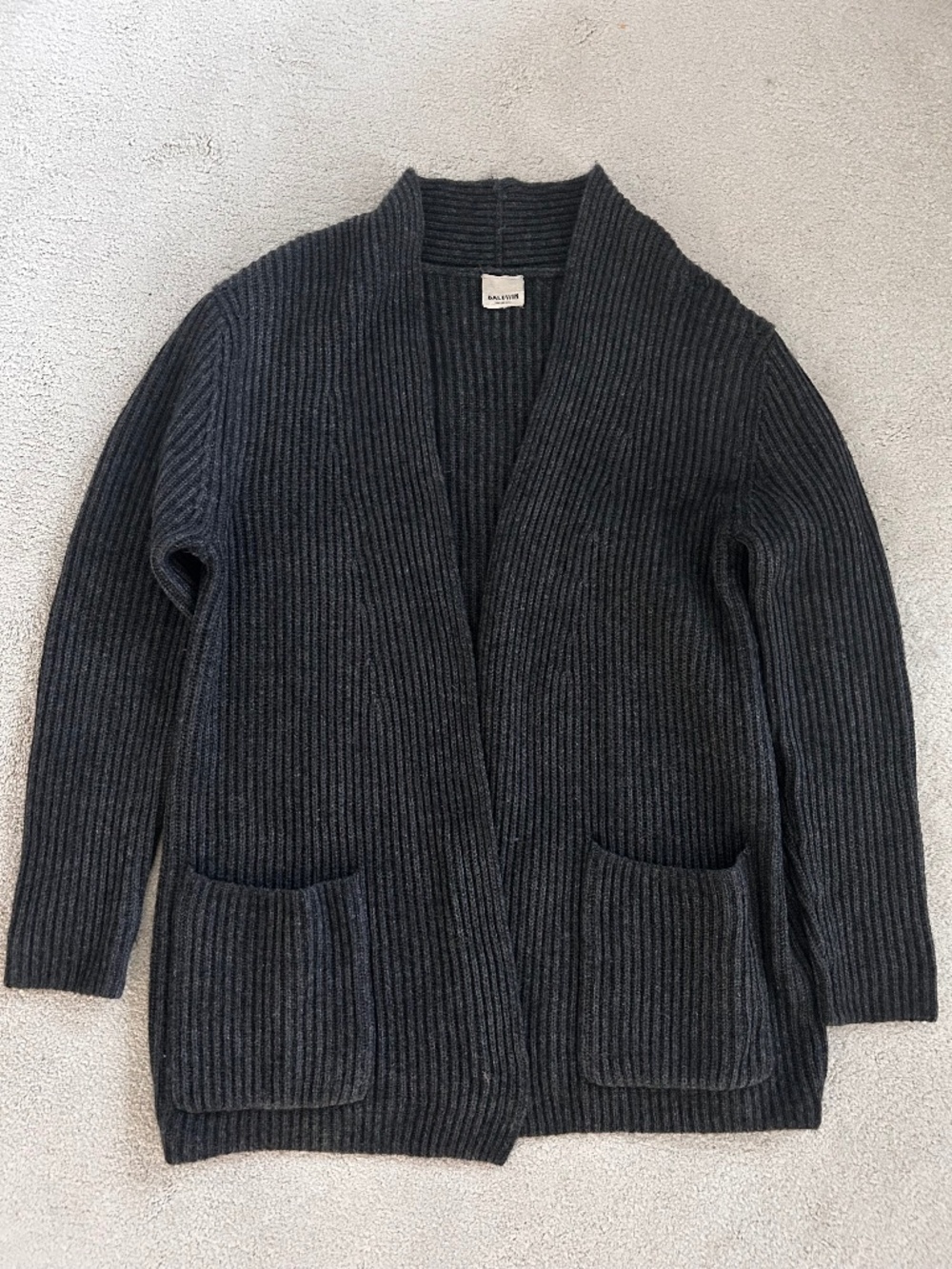 Baldwin XS cashmere/wool cardigan shaker stitch